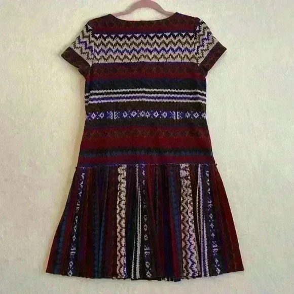 London Times Women's Short Sleeve Knit Dress Pleated Skirt Size 8 - Picture 5 of 8